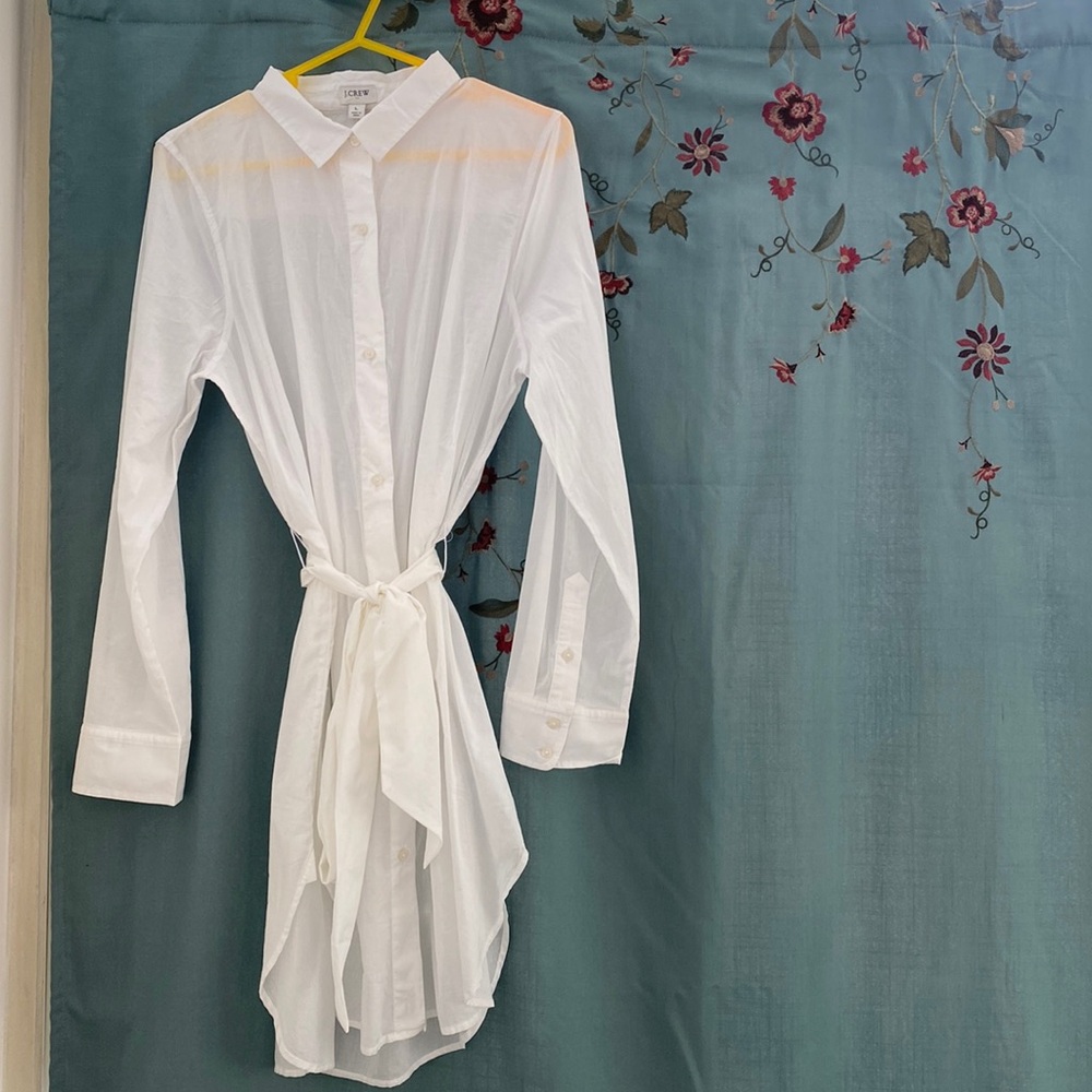 NWT J.CREW long-sleeve Shirt Dress 100% cotton NWT